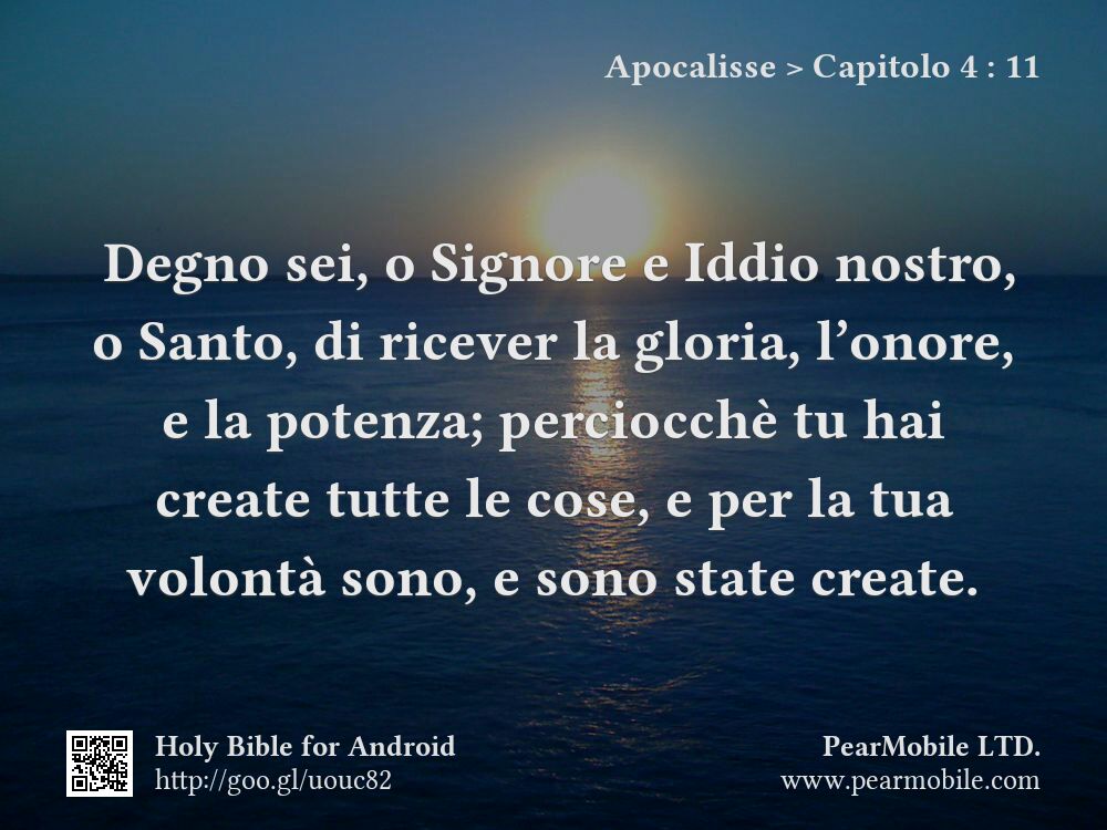 Apocalisse, Capitolo 4:11